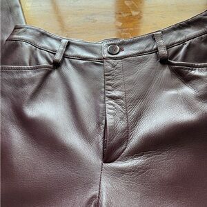 Ellen Tracy Burgundy Leather Pants